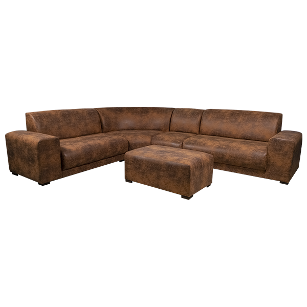 cuba brushed brown corner lounge suite
